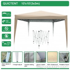 Quictent Easy Pop Up Canopy Instant Canopy Tent 10x10 Feet Heavy duty Height adjustable waterproof White